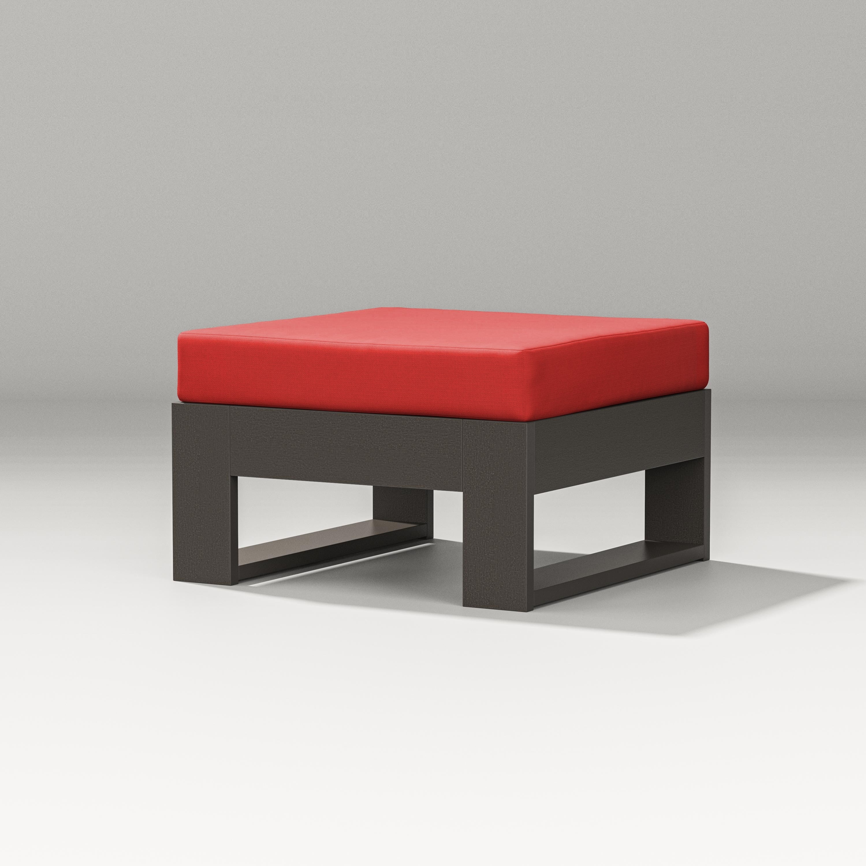 PW Designer Series Latitude Lounge Ottoman in Vintage Coffee / Crimson Linen