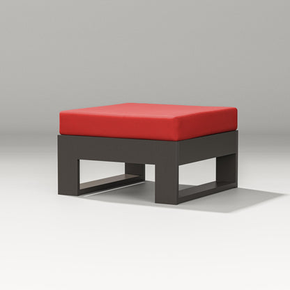 PW Designer Series Latitude Lounge Ottoman in Vintage Coffee / Crimson Linen