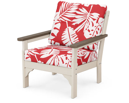 POLYWOOD® Vineyard Deep Seating Chair in Sand / Kona / Leaf Crimson