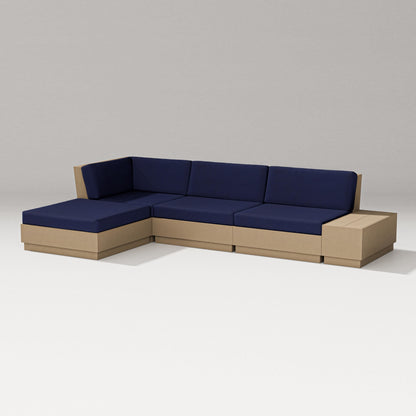 PW Designer Series Elevate Chaise Sectional in Vintage Sahara / Navy