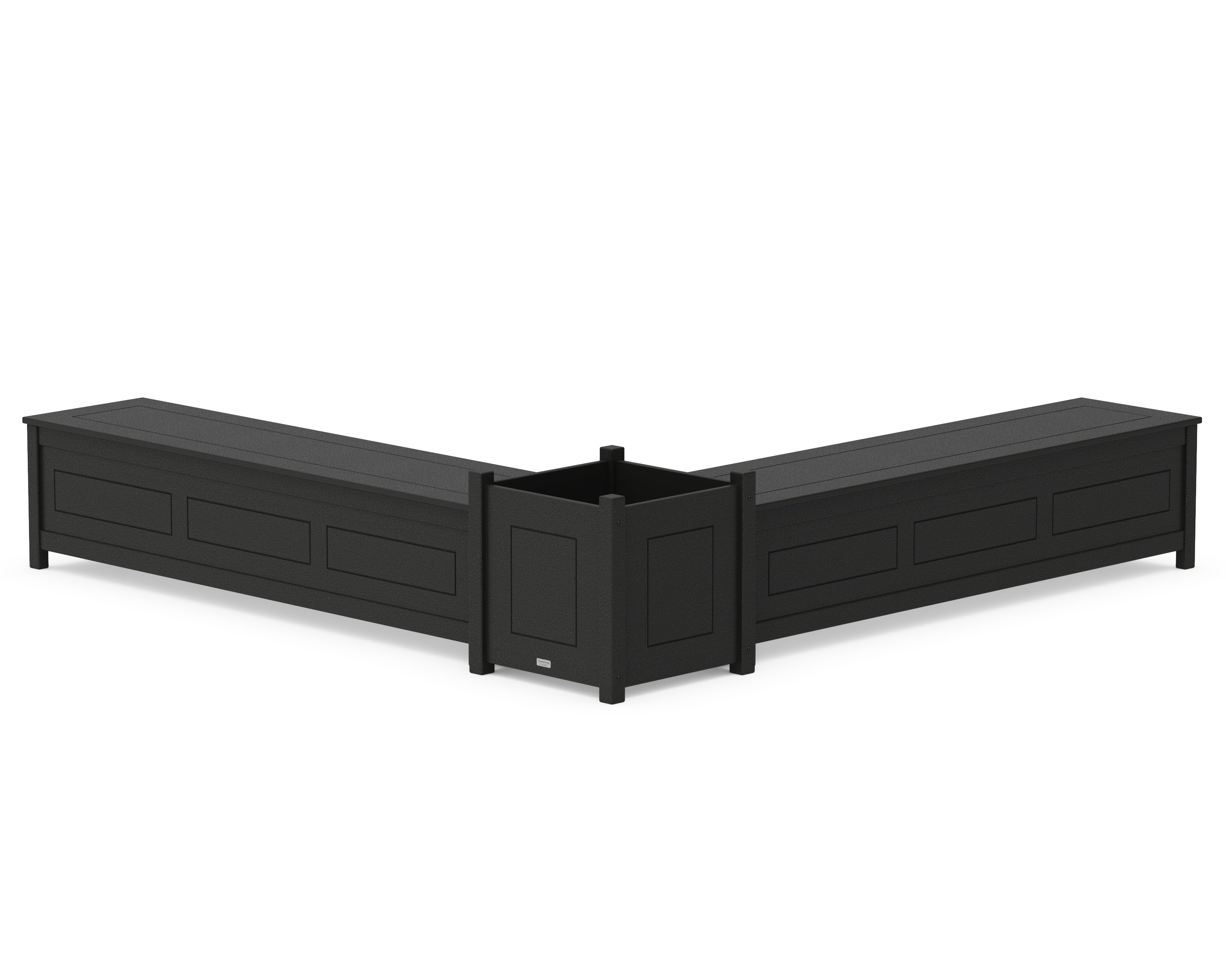 Country Living 72" Country Living L- Shaped Planter Storage Bench Set- Large in Black