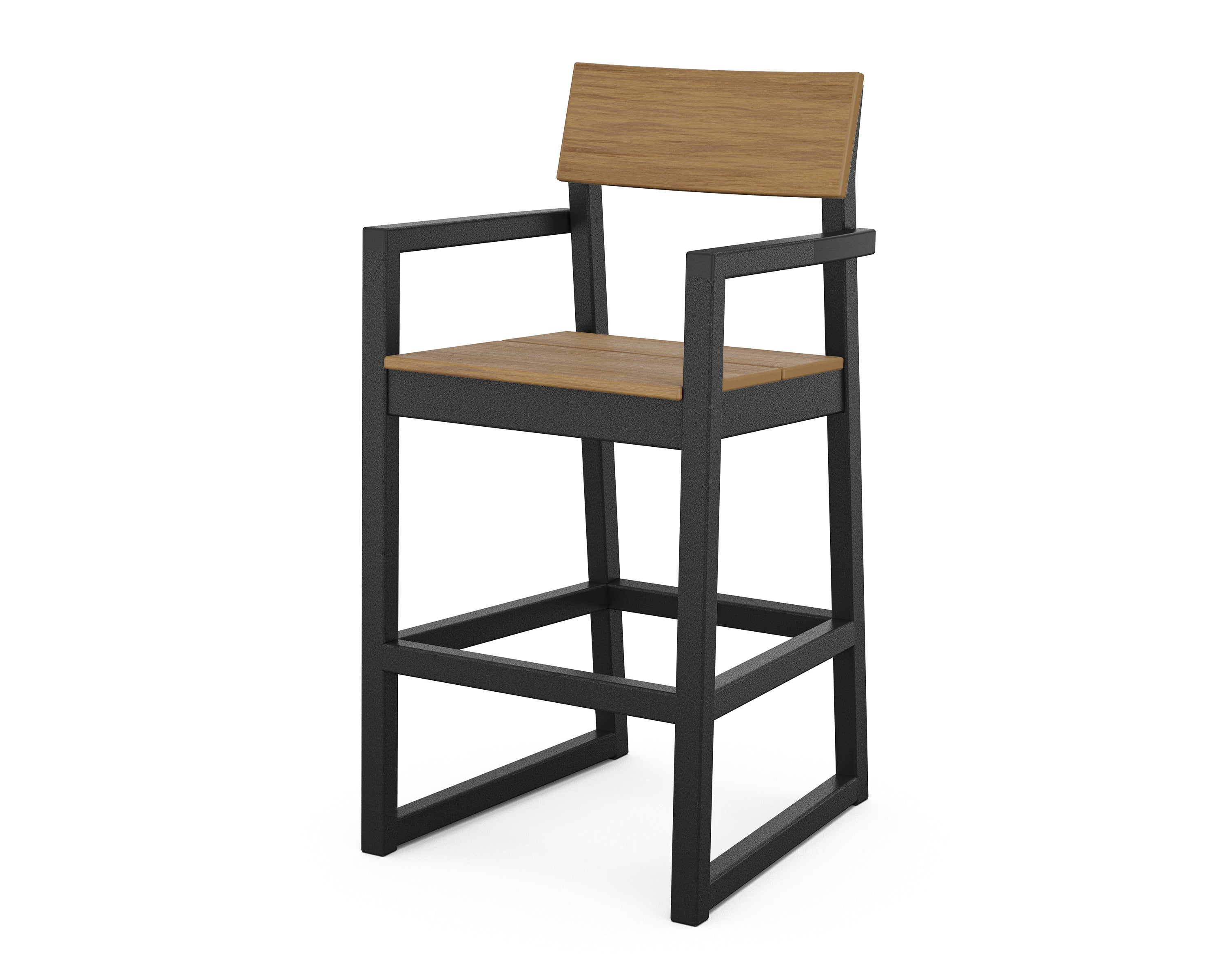 POLYWOOD® EDGE Bar Arm Chair in Black / Natural