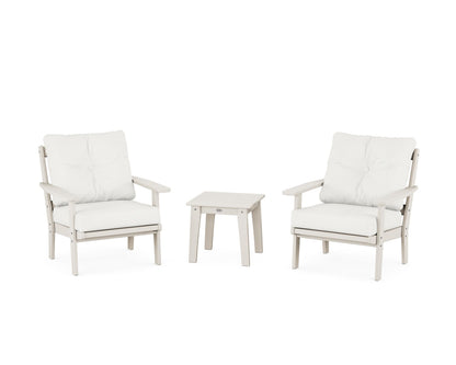 POLYWOOD® Prairie 3-Piece Deep Seating Set in Sand / Natural Linen
