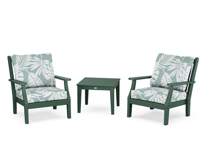 Country Living Wovendale 3-Piece Deep Seating Set in Green / Leaf Glacier Spa