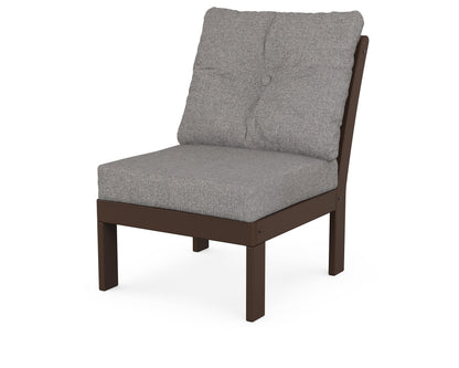 POLYWOOD® Vineyard Modular Armless Chair in Mahogany / Grey Mist