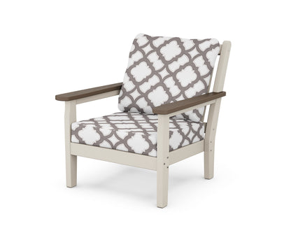 POLYWOOD® Chippendale Deep Seating Chair in Sand / Kona / Trellis Grey Mist