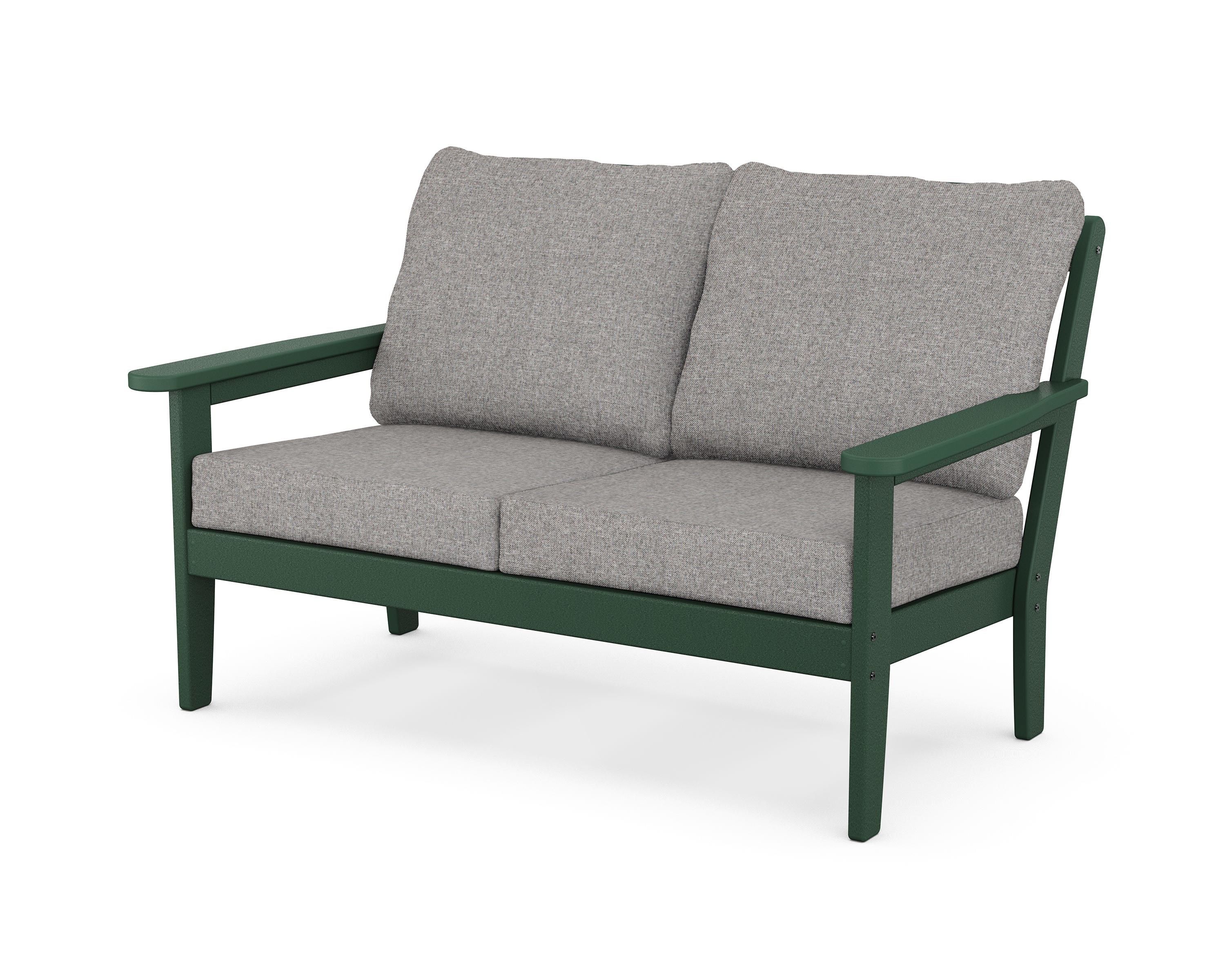 Country Living Cottage Deep Seating Loveseat in Green / Grey Mist