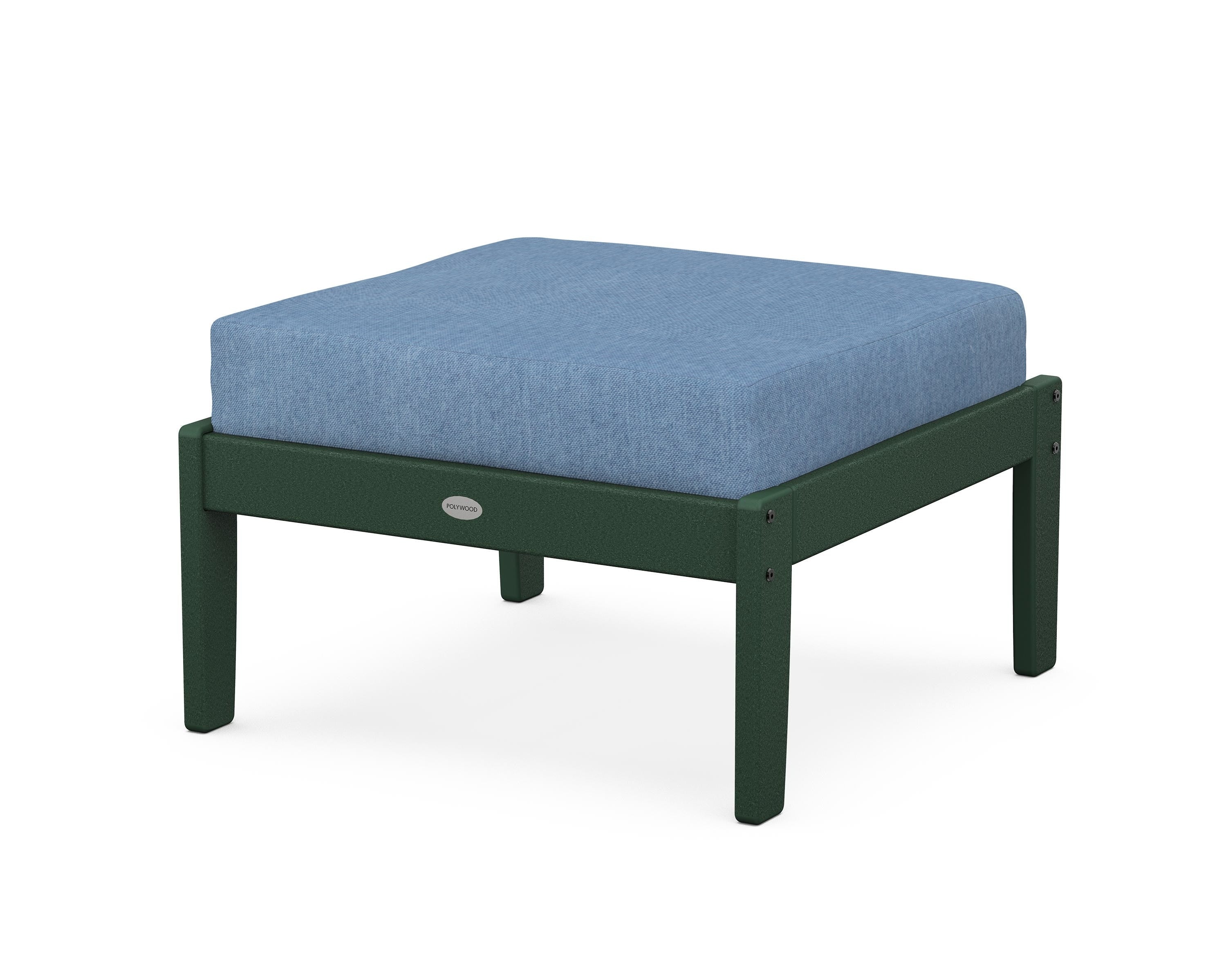 POLYWOOD® Braxton Deep Seating Ottoman in Green / Sky Blue