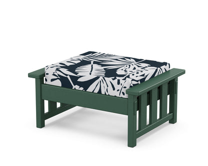 Martha Stewart by POLYWOOD® Acadia Deep Seating Ottoman in Green / Leaf Marine Indigo