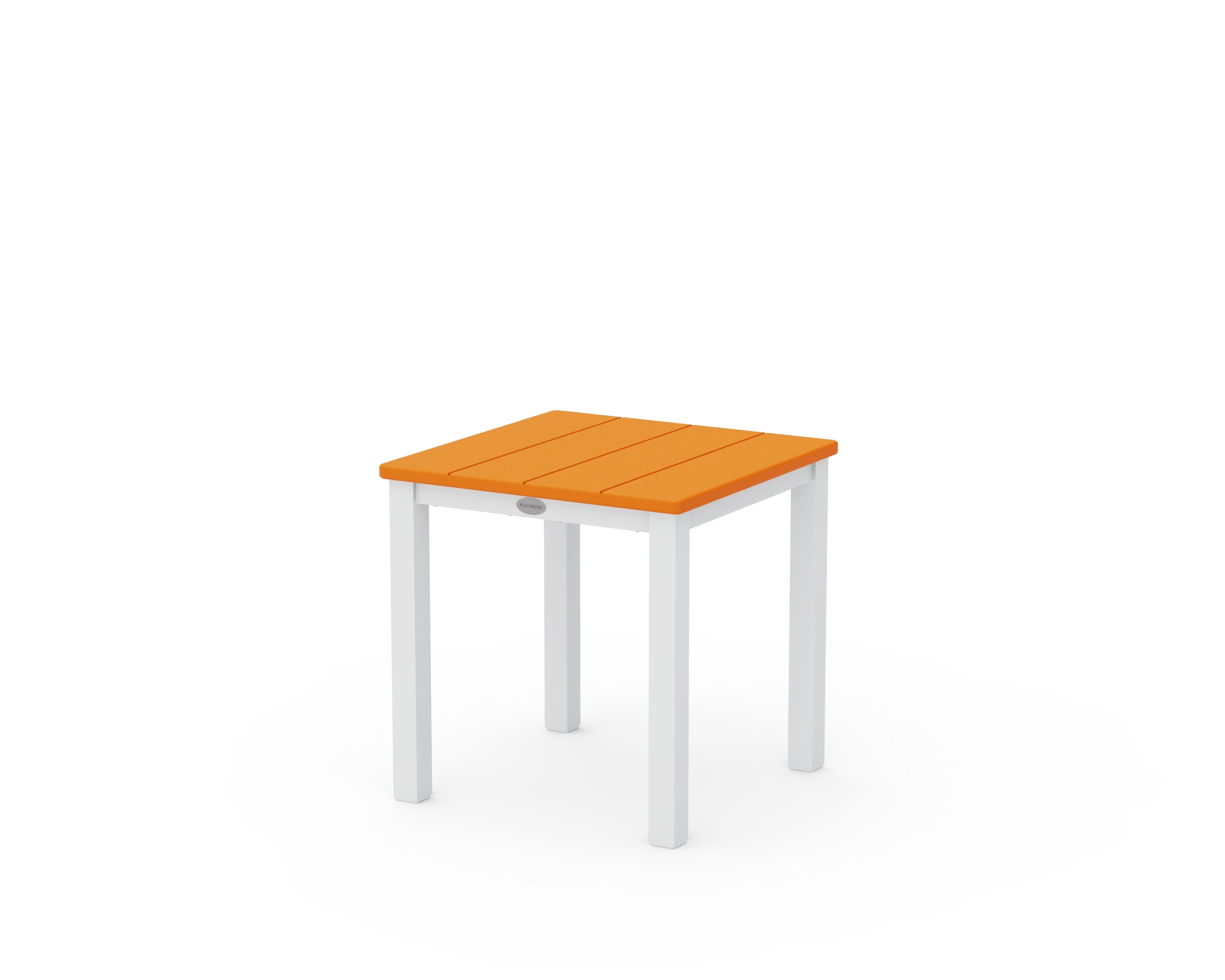 POLYWOOD® Main Street 18" Side Table in White / Tangerine