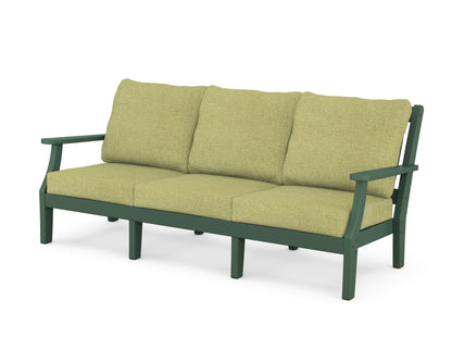 Martha Stewart by POLYWOOD® Chinoiserie Deep Seating Sofa in Green / Chartreuse Boucle