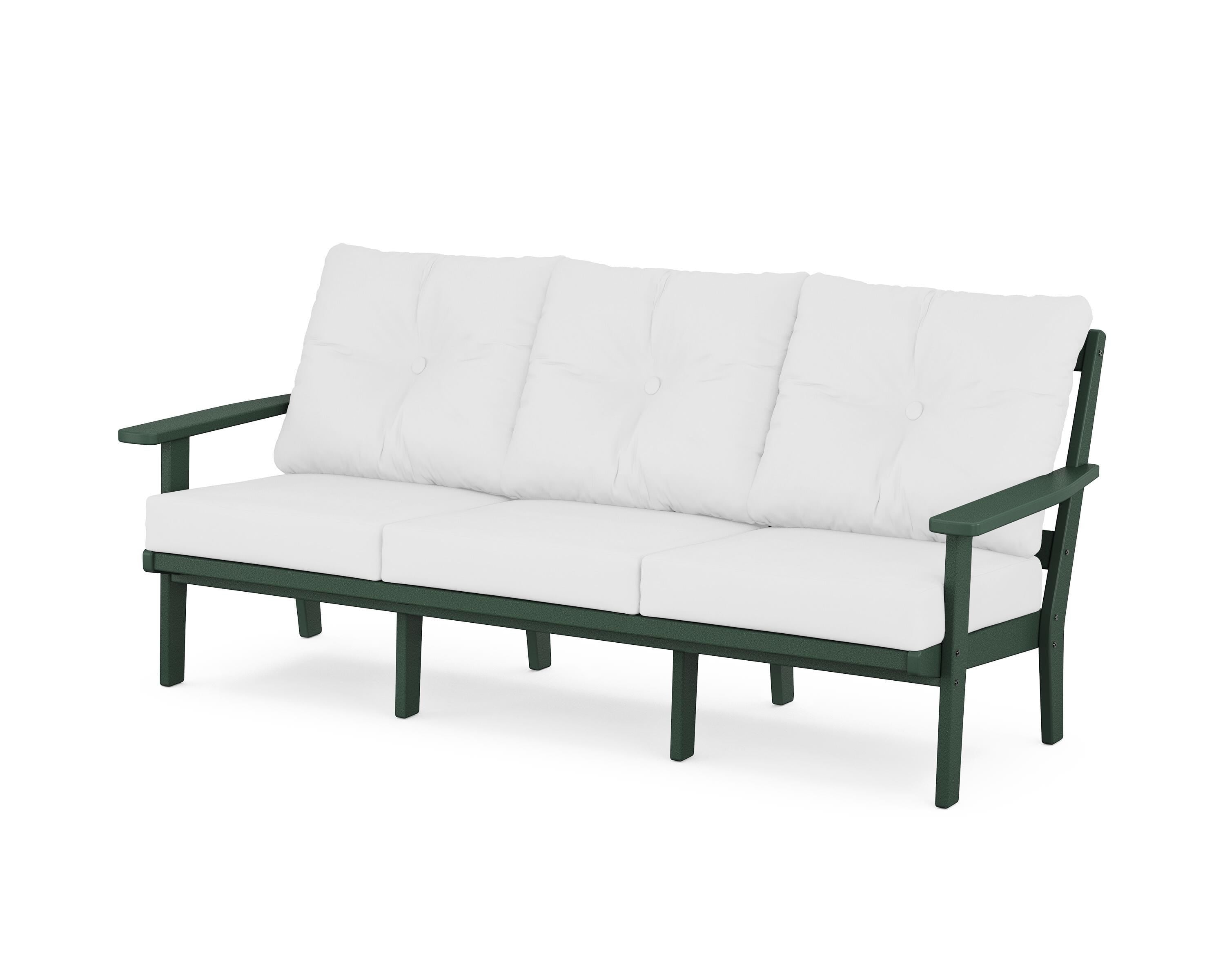 POLYWOOD® Prairie Deep Seating Sofa in Green / Natural