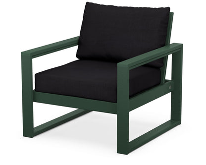 POLYWOOD® EDGE Club Chair in Green / Midnight Linen