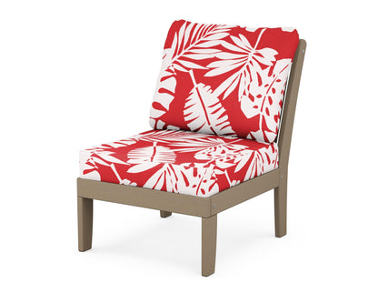 POLYWOOD® Braxton Modular Armless Chair in Vintage Sahara / Leaf Crimson