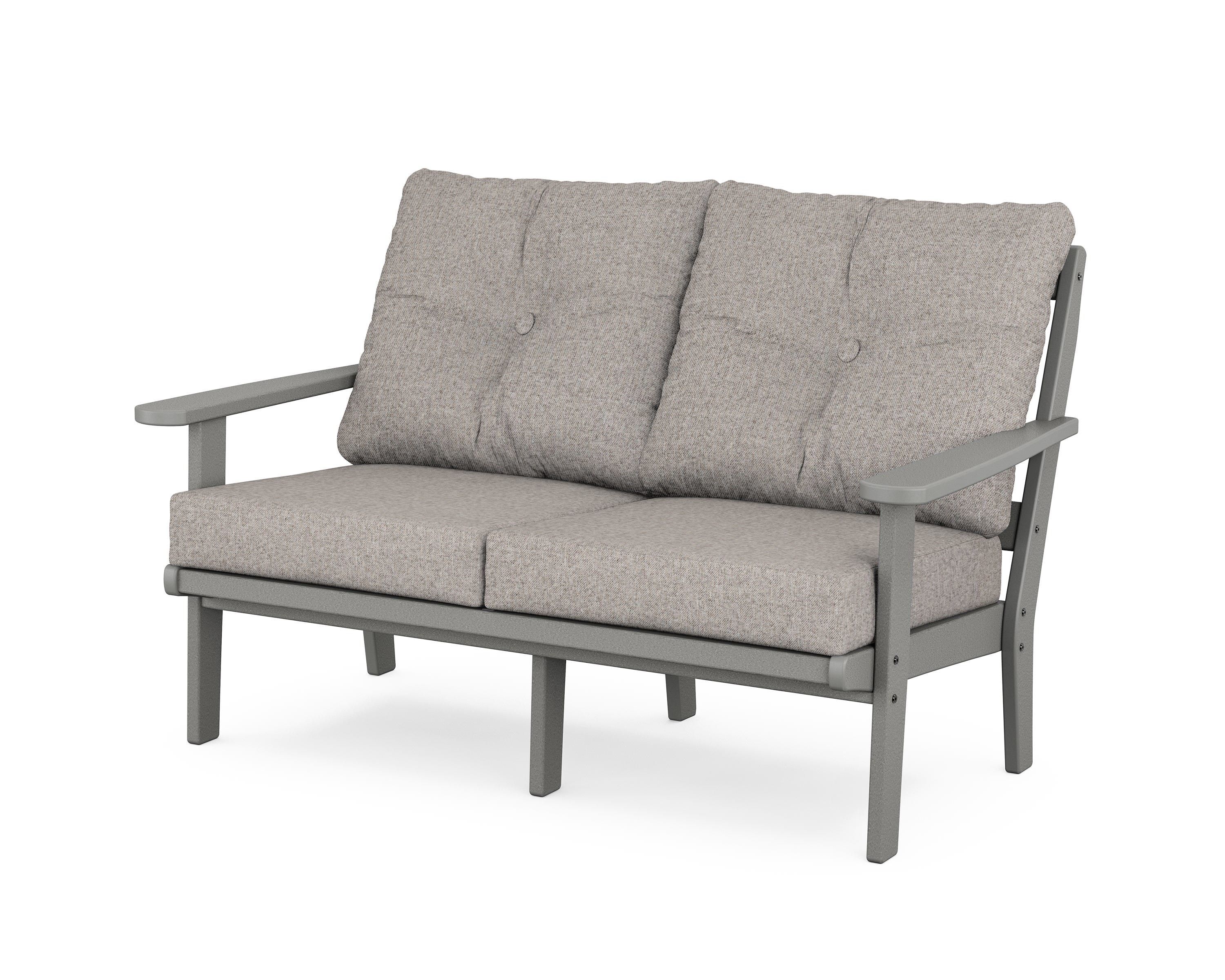 POLYWOOD® Mission Deep Seating Loveseat in Slate Grey / Weathered Tweed