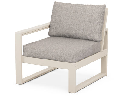 POLYWOOD® EDGE Modular Left Arm Chair in Sand / Weathered Tweed