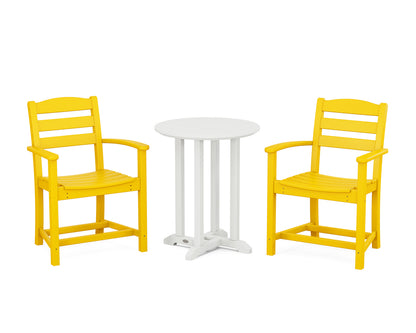 POLYWOOD® La Casa Café 3-Piece Round Bistro Dining Set in Lemon / White