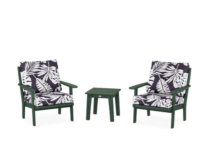 POLYWOOD® Mission 3-Piece Deep Seating Set in Green / Leaf Navy