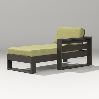PW Designer Series Latitude Modular Right Arm Chaise in Vintage Coffee / Chartreuse Boucle