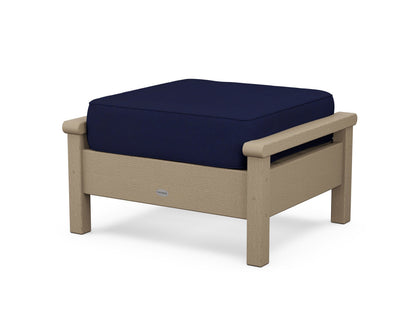 POLYWOOD® Harbour Deep Seating Ottoman in Vintage Sahara / Navy