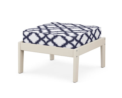 Unbranded Deep Seating Ottoman in Sand / Trellis Navy