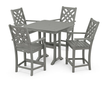 Country Living Wovendale 5-Piece Counter Set with Trestle Legs in Slate Grey