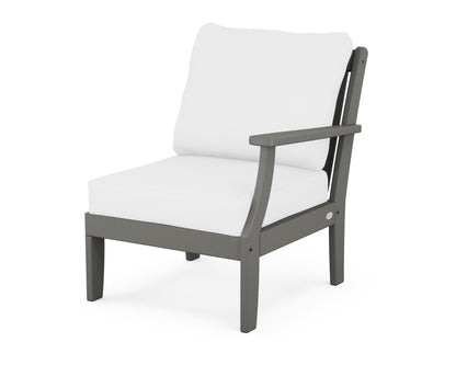POLYWOOD® Braxton Modular Right Arm Chair in Slate Grey / Natural