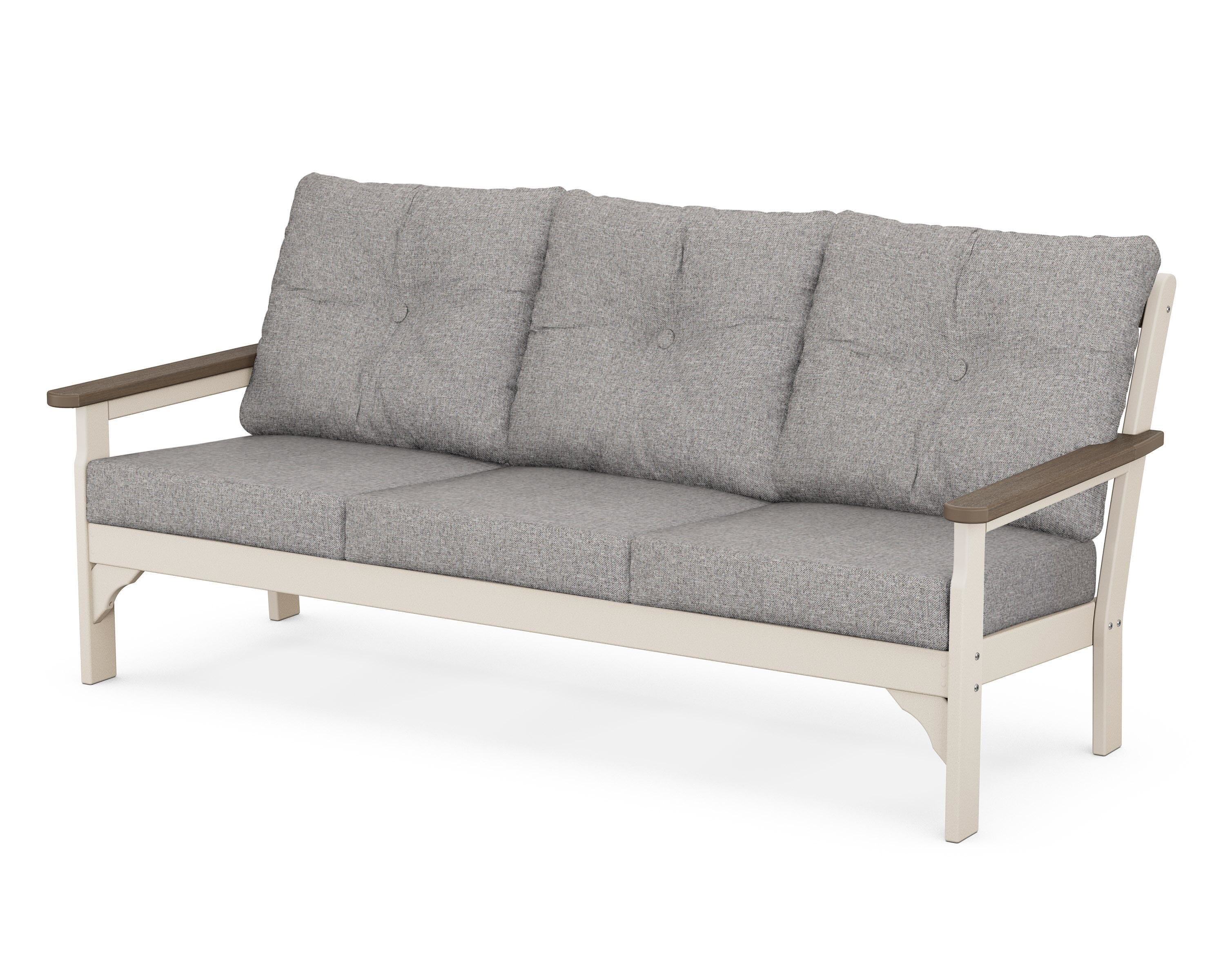 POLYWOOD® Vineyard Deep Seating Sofa in Sand / Kona / Grey Mist