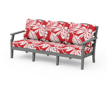 Draper James™ by  POLYWOOD® Savannah Deep Seating Sofa in Slate Grey / Leaf Crimson