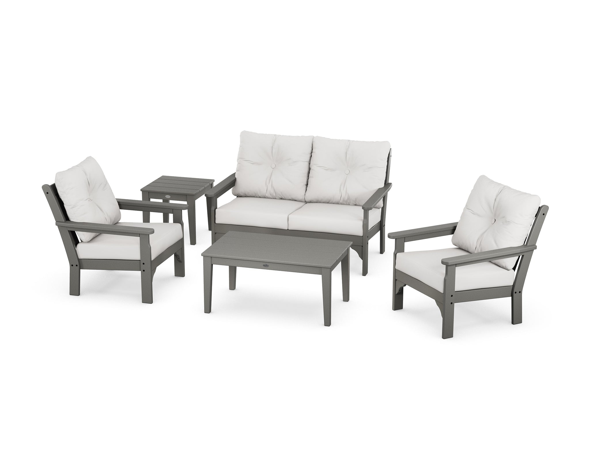 Vineyard 5 Piece Deep Seating Set - Slate Grey