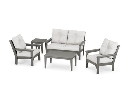Vineyard 5 Piece Deep Seating Set - Slate Grey