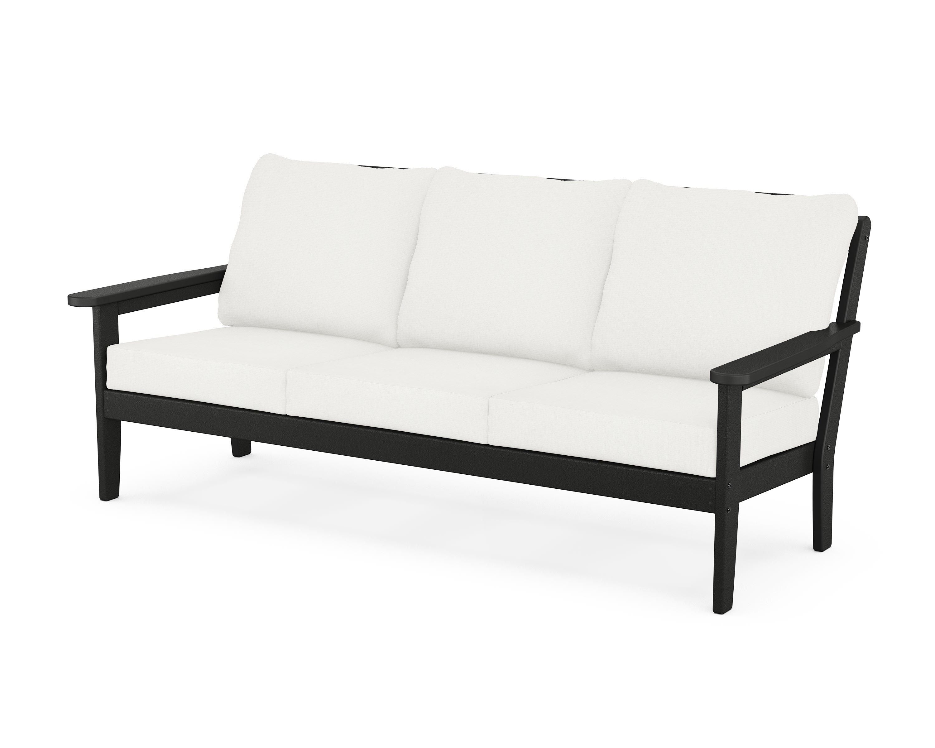Country Living Cottage Deep Seating Sofa in Black / Natural Linen