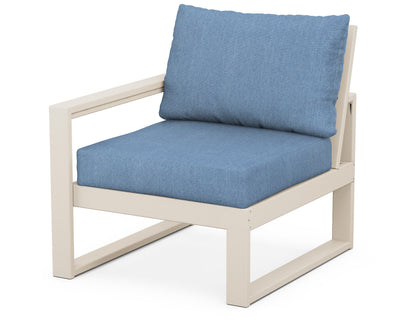 POLYWOOD® EDGE Modular Left Arm Chair in Sand / Sky Blue