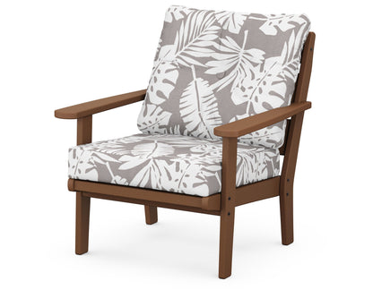 POLYWOOD® Lakeside Deep Seating Chair in Teak / Leaf Grey Mist