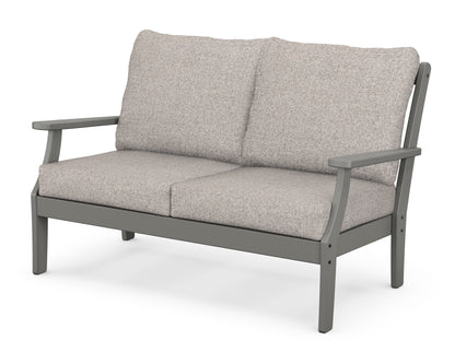 POLYWOOD® Braxton Deep Seating Loveseat in Slate Grey / Weathered Tweed