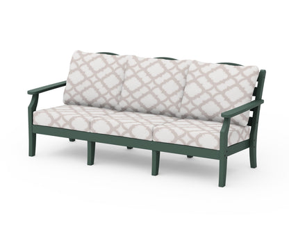 Draper James™ by  POLYWOOD® Savannah Deep Seating Sofa in Green / Trellis Dune Burlap