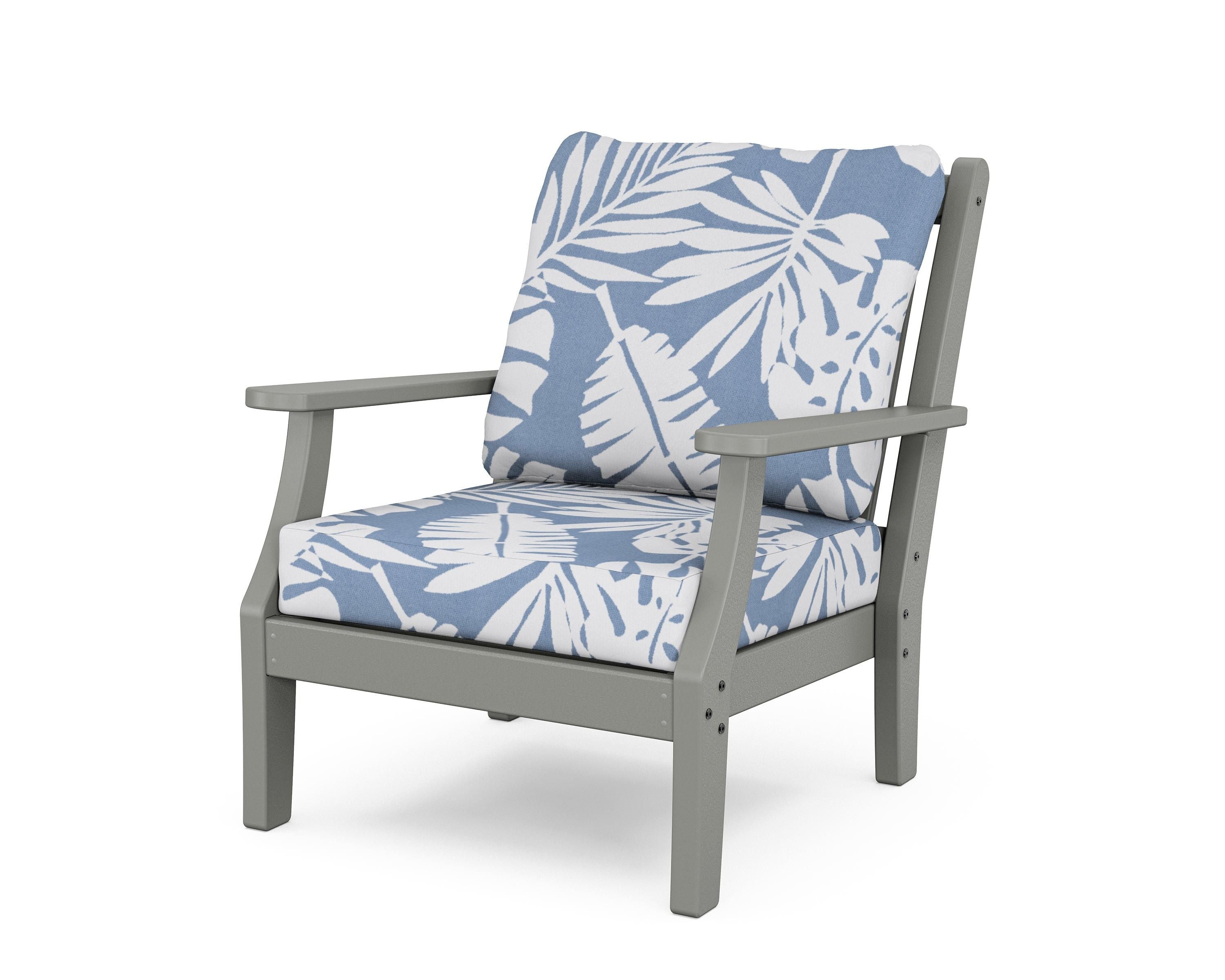 Country Living Wovendale Deep Seating Chair in Slate Grey / Leaf Sky Blue