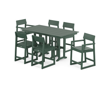 POLYWOOD® EDGE 7-Piece Farmhouse Counter Set in Green