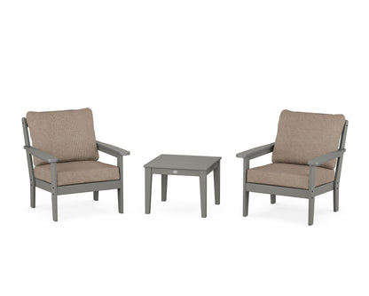 Country Living Cottage 3-Piece Deep Seating Set in Slate Grey / Spiced Burlap