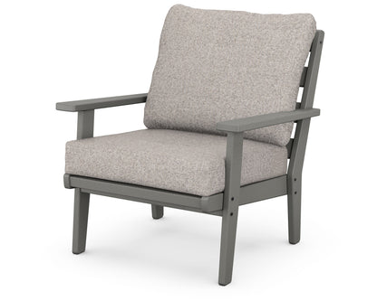 POLYWOOD® Grant Park Deep Seating Chair in Slate Grey / Weathered Tweed