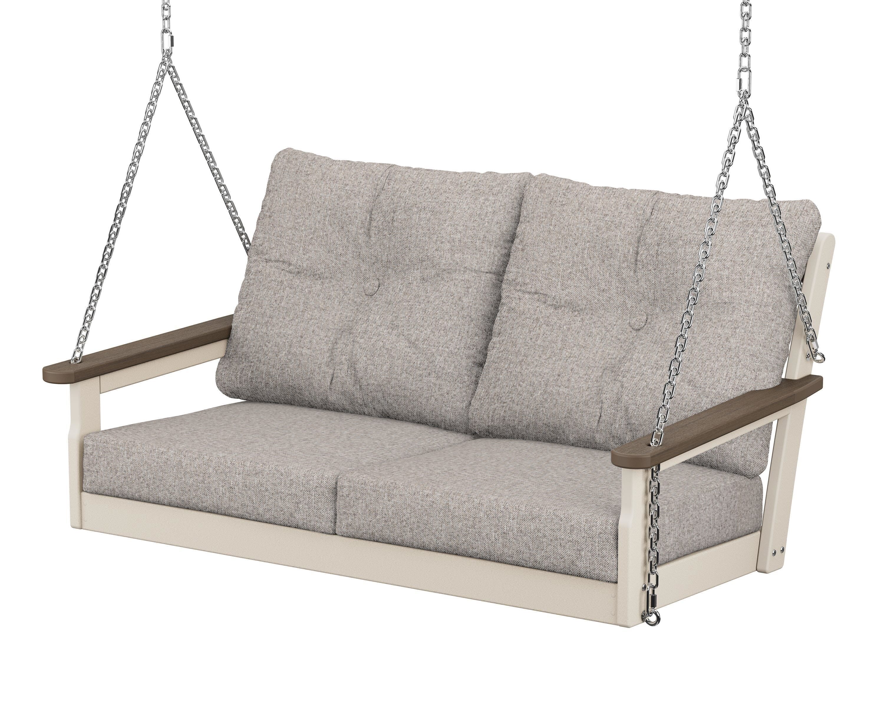 POLYWOOD® Vineyard Deep Seating Swing in Sand / Kona / Weathered Tweed