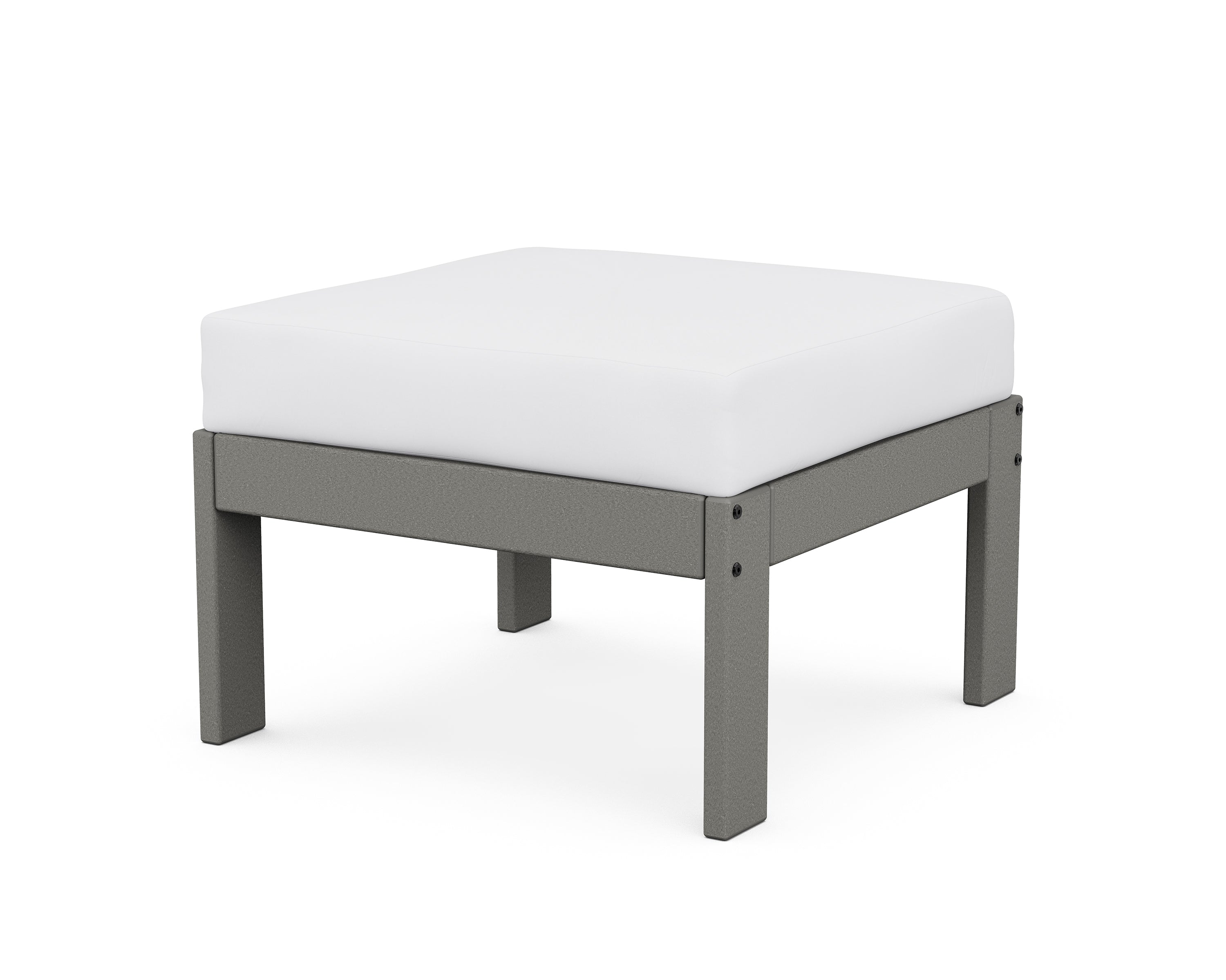 POLYWOOD® Vineyard Modular Ottoman in Slate Grey / Natural