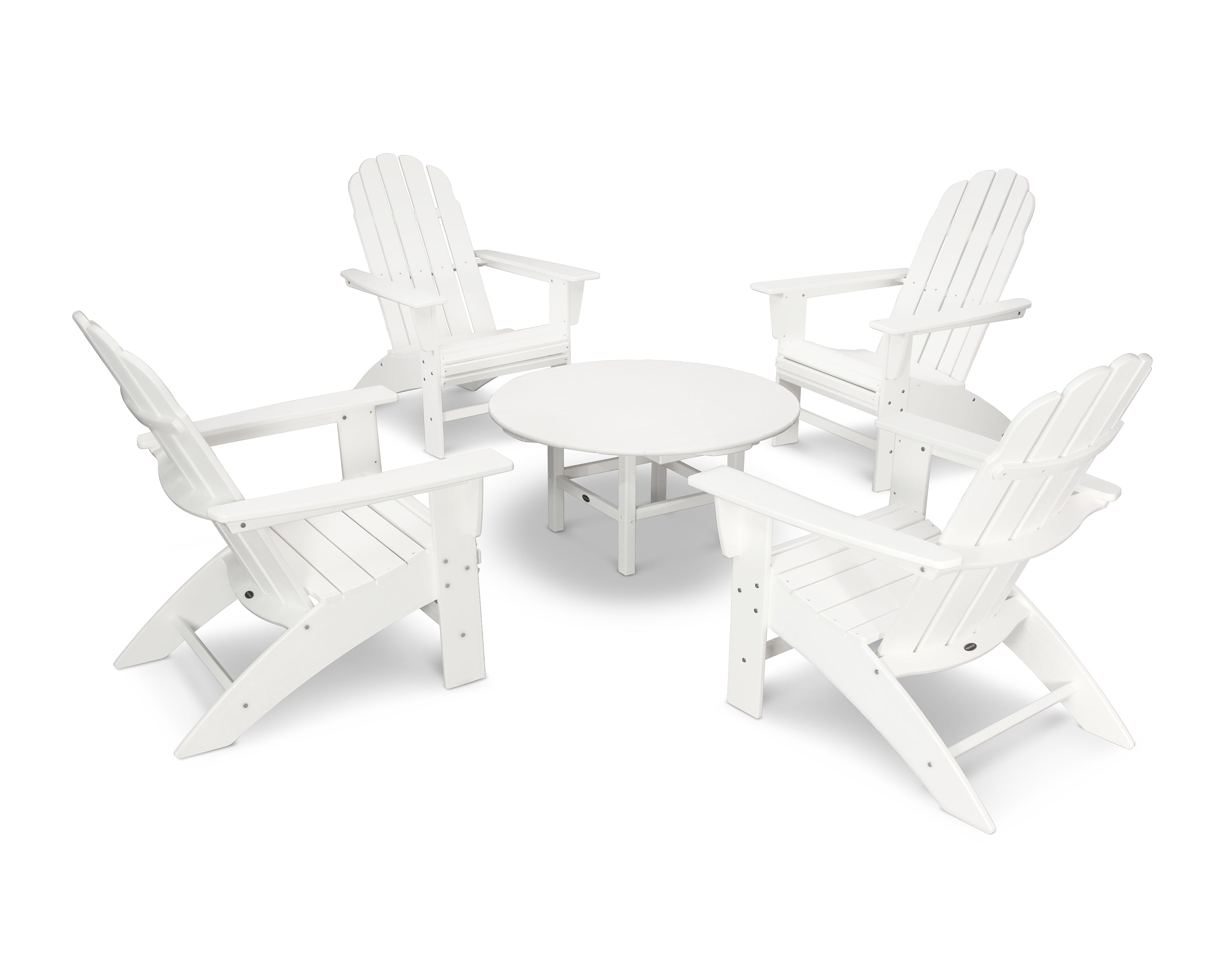 POLYWOOD® Vineyard 5-Piece Oversized Adirondack Set in White