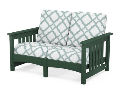 POLYWOOD® Club Mission Loveseat in Green / Trellis Glacier Spa