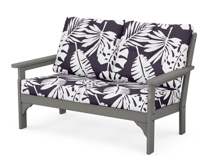 POLYWOOD® Vineyard Deep Seating Loveseat in Slate Grey / Leaf Navy