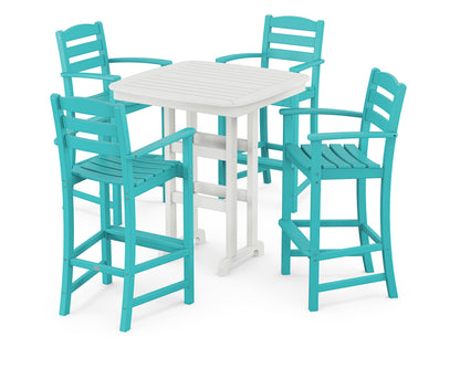 POLYWOOD® La Casa Café 5-Piece Bar Set in Aruba / White