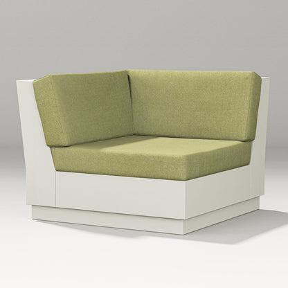 PW Designer Series Elevate Modular Corner Chair in Vintage White / Chartreuse Boucle