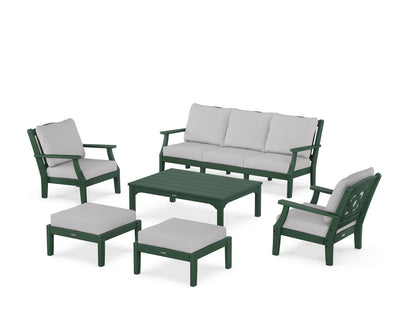 Martha Stewart by POLYWOOD® Chinoiserie 6-Piece Lounge Sofa Set in Green / Granite