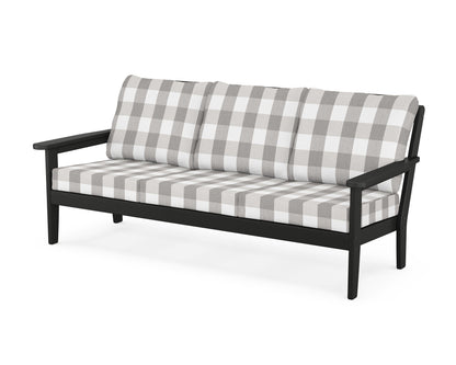 Country Living Cottage Deep Seating Sofa in Black / Buffalo Plaid Grey Mist