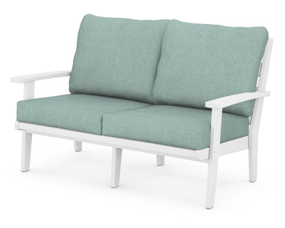 POLYWOOD® Grant Park Deep Seating Loveseat in White / Glacier Spa